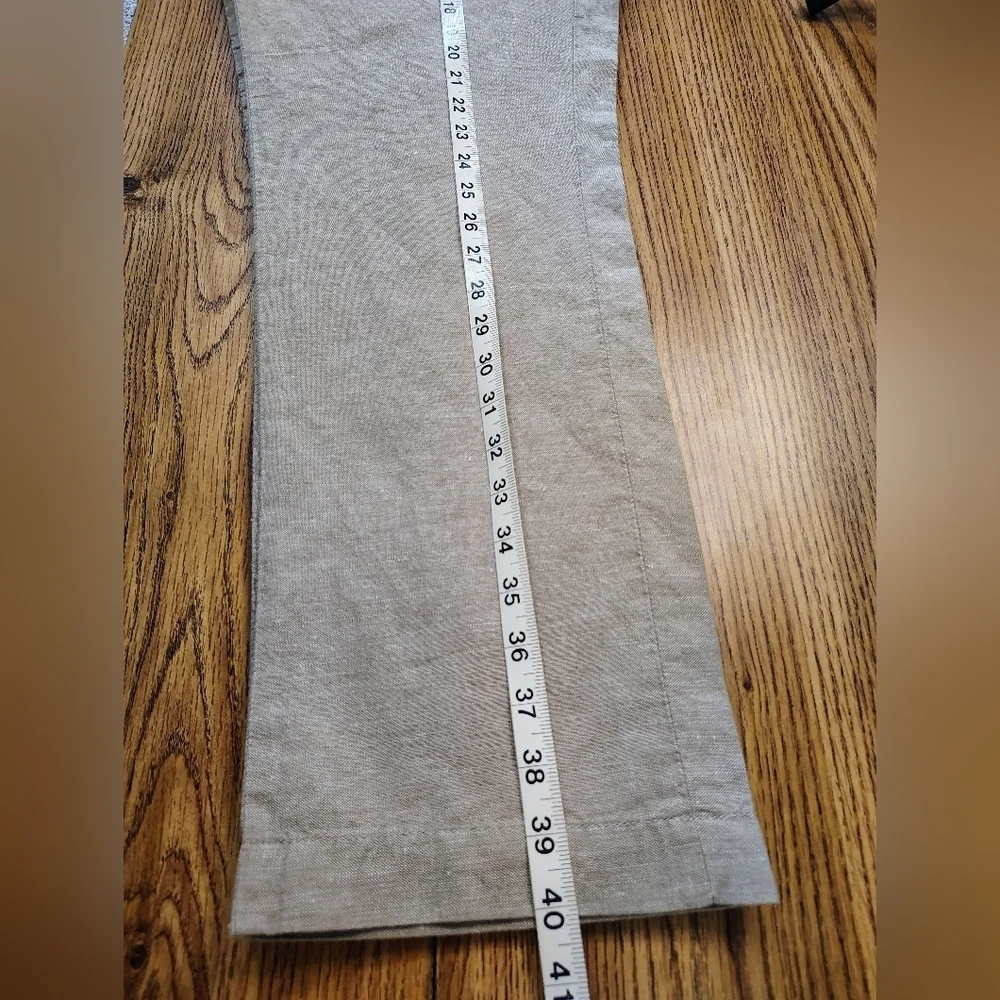 Banana Republic Men's Aiden Chino Slim Leg Linen High Rise Pants sz 34x30, Tan.